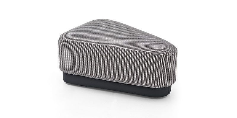 Pouf Mona din stofă decorativă 85 x 60 x 36 cm Sur/Alb 3120012745 foto