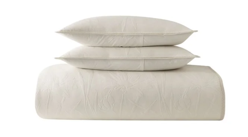Set cuvertură de pat Gaia din bumbac 100% cu 2 fețe de pernă crem 240 x 250 cm -3400001075 foto