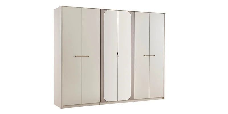 Шкаф для спальни Milena с 6 дверями, крем, 270.6 см 3200395071 фото