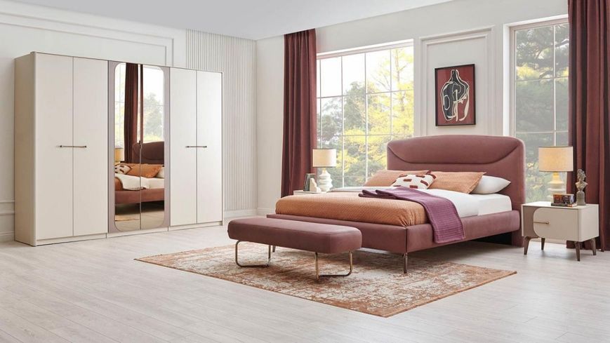 Шкаф для спальни Milena с 6 дверями, крем, 270.6 см 3200395071 фото