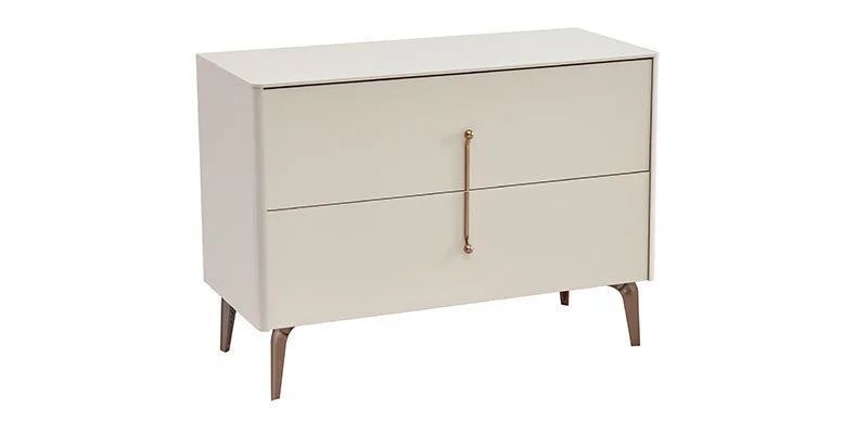 Comodă cu 2 sertare Milena Crem/Bronz 110.3 x 48.3 x 79.9 cm 3200395067 foto