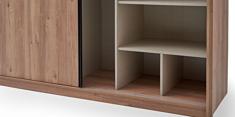 Шкаф с 2 раздвижными дверями и зеркалом Solid Natural 245 см 3200398866 фото