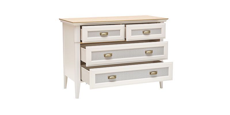 Comodă pentru dormitor Toscana din pal mat Natural/Crem 115.8 x 53.4 x 83.4 cm 3200394163 foto