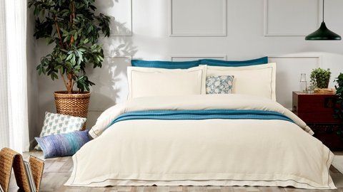 Set lenjerie de pat ESTE din bumbac 100% (200 x 220 cm) verde, ivory 3400001638 foto