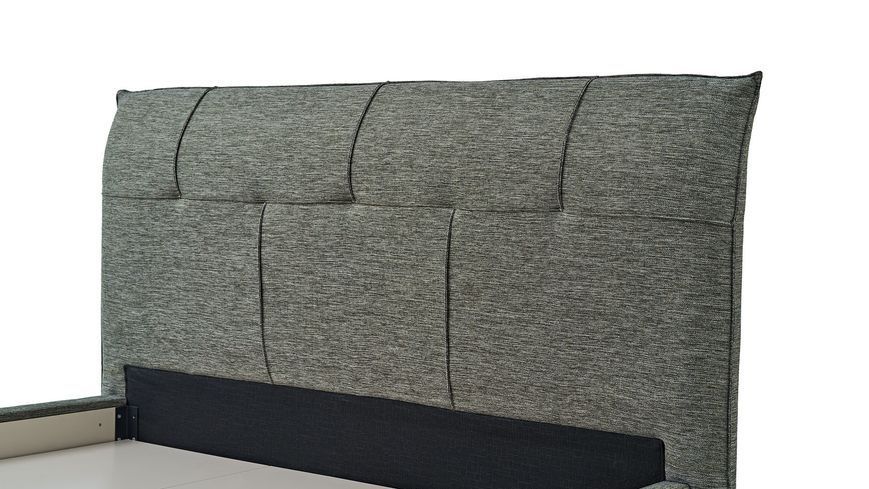 Set dormitor Solid 160 x 200 cm din pal și stofă cu picioare metalice 3200398196+3200398199 foto