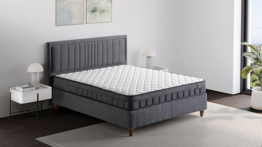 Кровать с местом для хранения Lova Eliss из ДСП с мягким изголовьем GK2252 (160 x 200 см) 3120018394+3120018353 фото