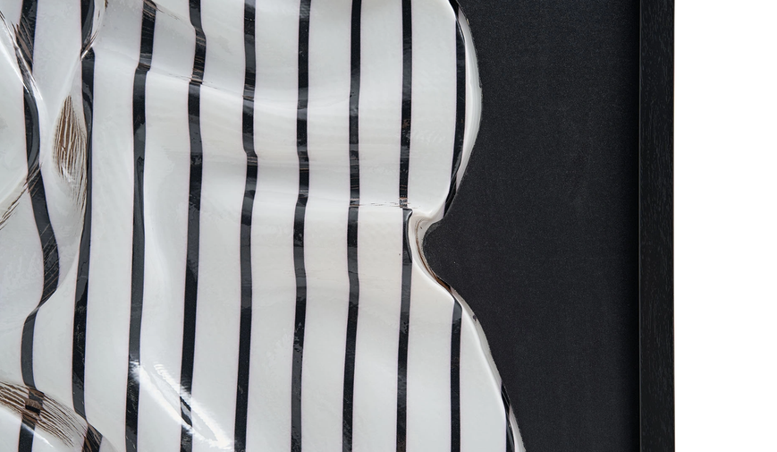 Tablou abstract Romanos lucrat manual monocrom alb 135 x 100 cm 3200420890 foto