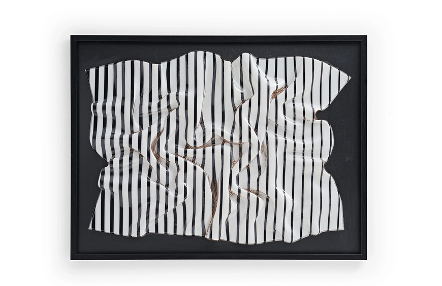 Tablou abstract Romanos lucrat manual monocrom alb 135 x 100 cm 3200420890 foto