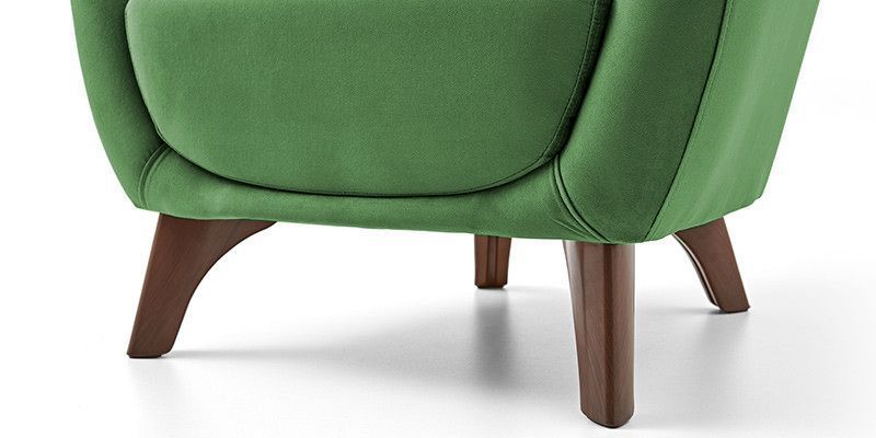 Fotoliu Hilda stil glam cu tapițerie velvet olive și picioare nuc 3120015812-2258 foto