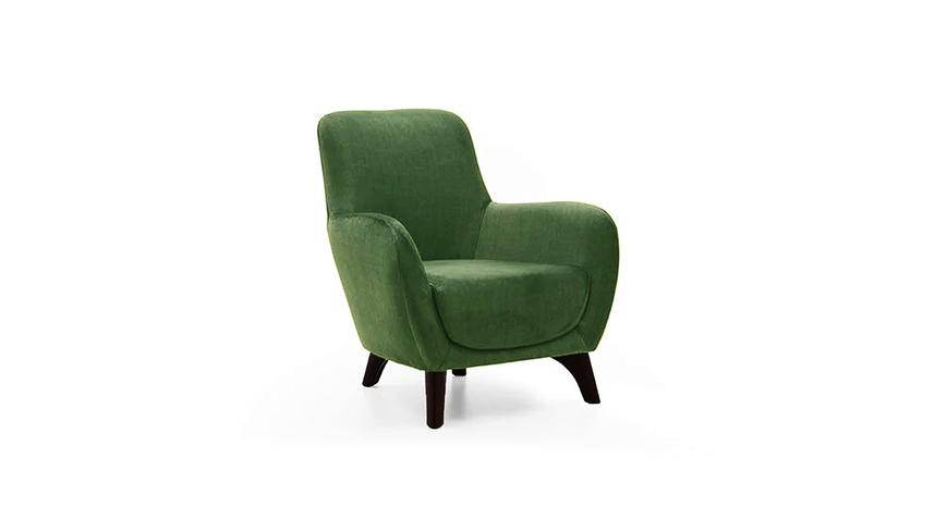 Fotoliu Hilda stil glam cu tapițerie velvet olive și picioare nuc 3120015812-2258 foto