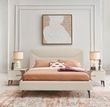 Pat tapițat cu depozitare Milena 160 x 200 cm din piele ecologică Ivory