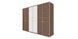 Dulap cu 5 uși Gold Grej/Nuc 251,3 cm din Pal și MDF
