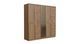 Dulap cu 5 uși Gold Grej/Nuc 251,3 cm din Pal și MDF