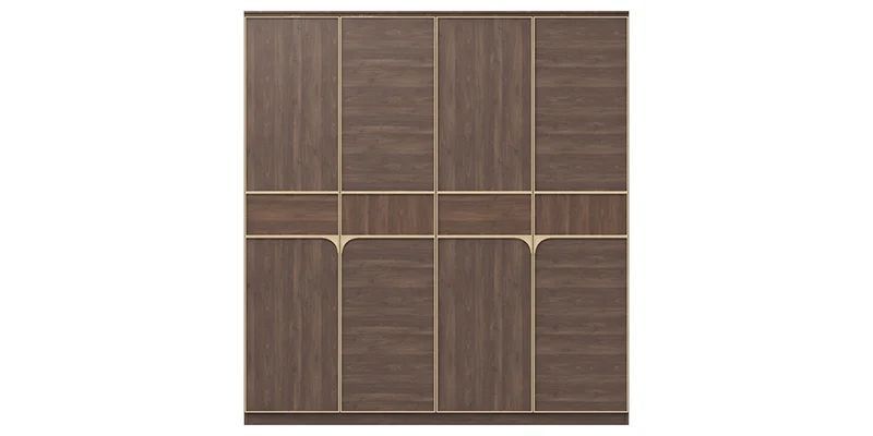Dulap cu 5 uși Gold Grej/Nuc 251,3 cm din Pal și MDF 3200357945 foto