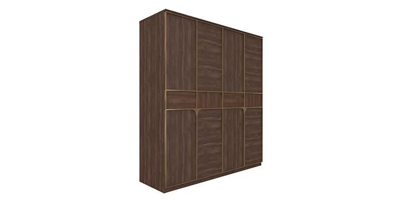 Dulap cu 5 uși Gold Grej/Nuc 251,3 cm din Pal și MDF 3200357945 foto