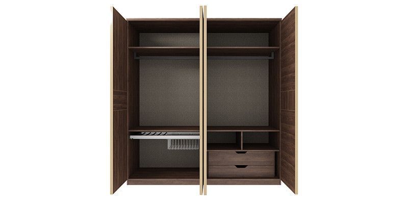 Dulap cu 5 uși Gold Grej/Nuc 251,3 cm din Pal și MDF 3200357945 foto