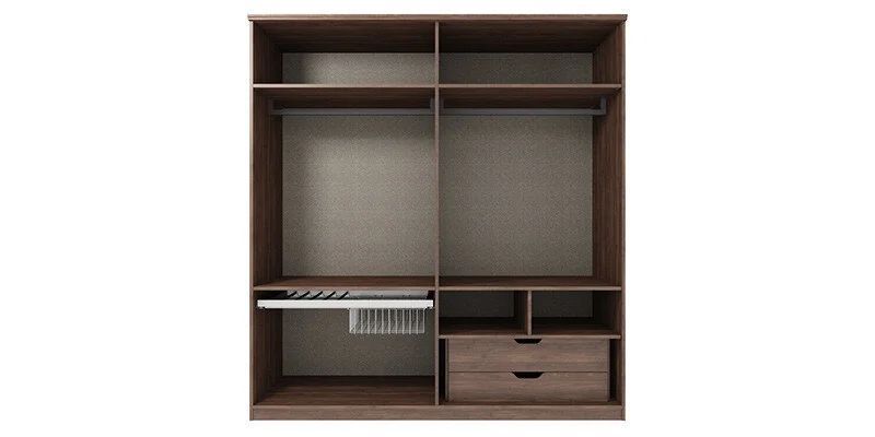 Dulap cu 5 uși Gold Grej/Nuc 251,3 cm din Pal și MDF 3200357945 foto