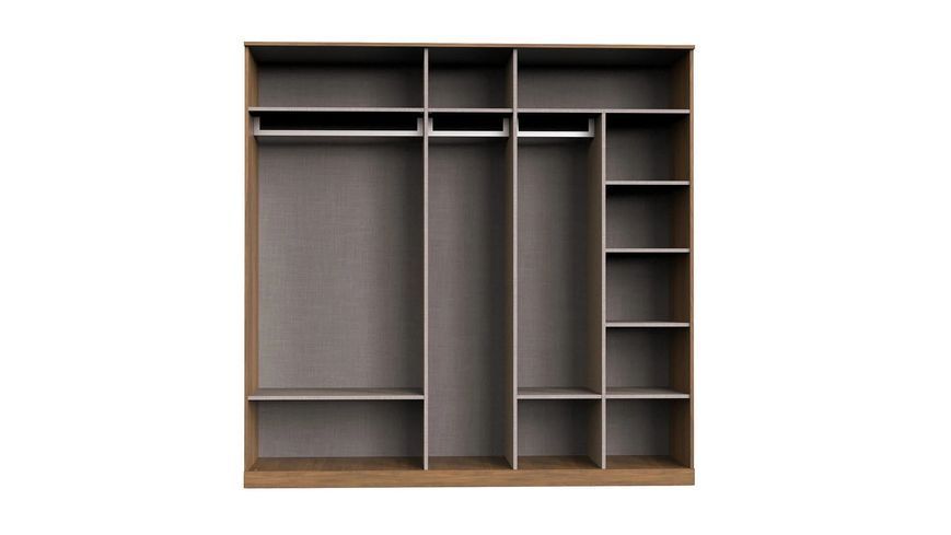 Dulap cu 5 uși Gold Grej/Nuc 251,3 cm din Pal și MDF 3200357945 foto