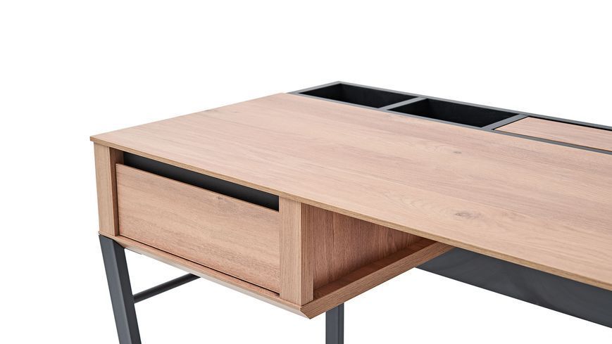 Письменный и туалетный стол Solid из MDF с металлическими ножками 144.6 см 3200398858 фото