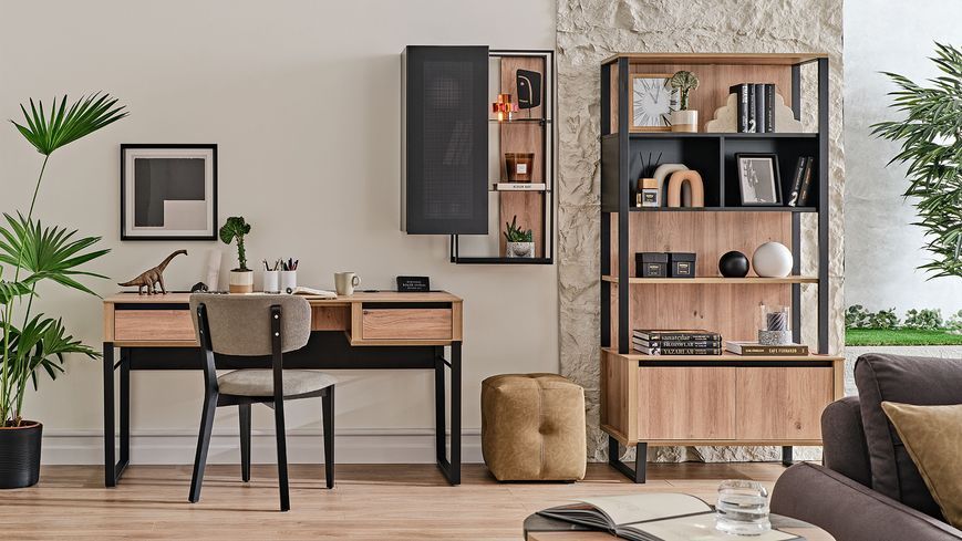 Письменный и туалетный стол Solid из MDF с металлическими ножками 144.6 см 3200398858 фото