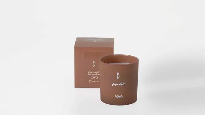 Lum&acirc;nare aromatizată Lova Ginger Light 200 g cu note de ghimbir și cardamom &icirc;n suport de sticlă 3400001591 foto