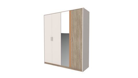 Шкаф для детской комнаты Doris с 4 дверями и зеркалом 179.2 x 60.5 x 201.5 см 3200419267 фото