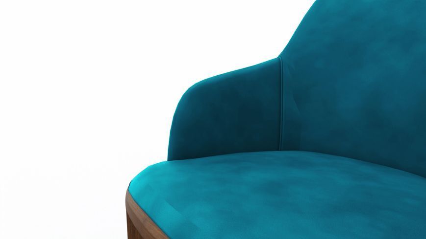 Scaun Logan Plus din stofă și lemn picioare nuc velvet turcoaz GK 6712 3120005833-6712 foto