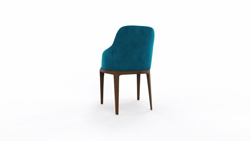 Scaun Logan Plus din stofă și lemn picioare nuc velvet turcoaz GK 6712 3120005833-6712 foto