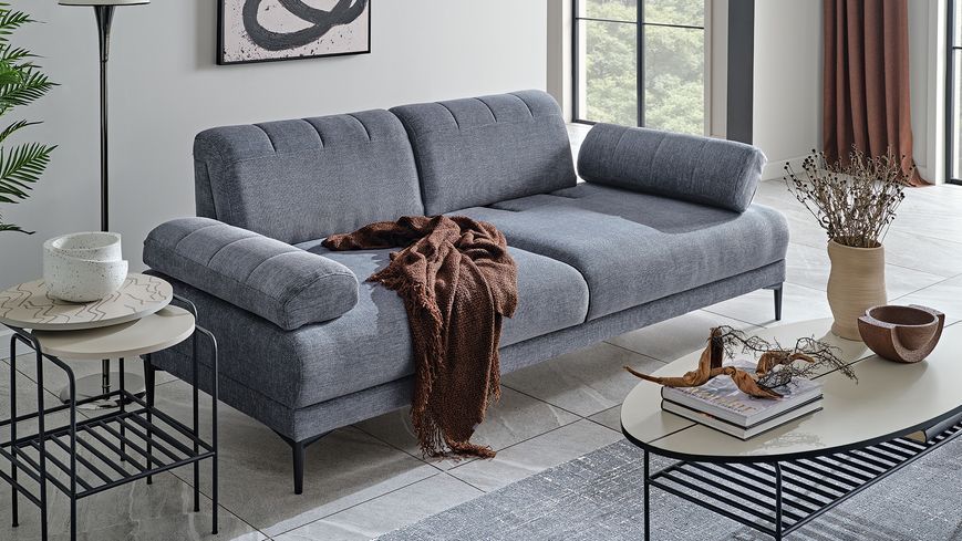 Canapea fixă TRENTO GK2346 (243 cm) &ndash; Stofă Gri-Albastru 3120017418 foto