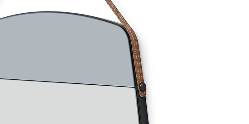 Oglindă decorativă Solid Natural din pal și sticlă 63,2 x 80 cm 3200398868 foto