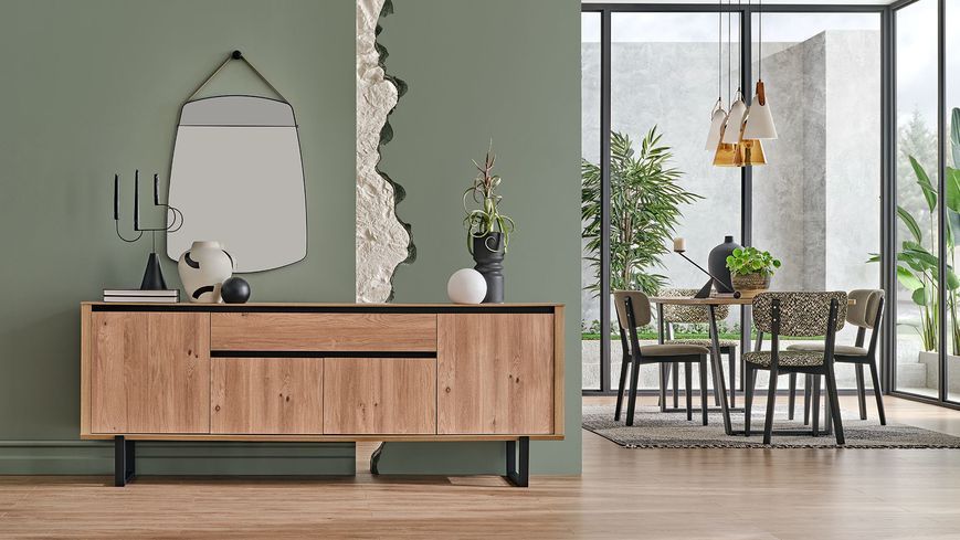 Oglindă decorativă Solid Natural din pal și sticlă 63,2 x 80 cm 3200398868 foto