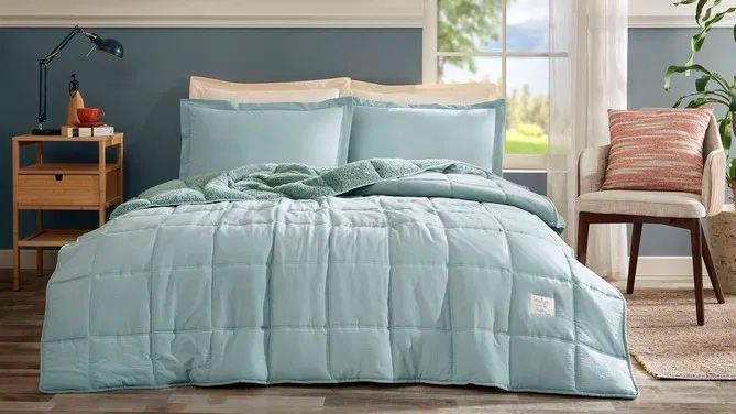 Комплект покрывала Plushie Comforter из микрофибры 195 x 215 см мятно-голубой 3400002016 фото