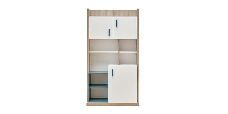 Детский стеллаж для книг Sky 84 x 39.5 x 156 см Белый/Дуб/Голубой 3200376460 фото
